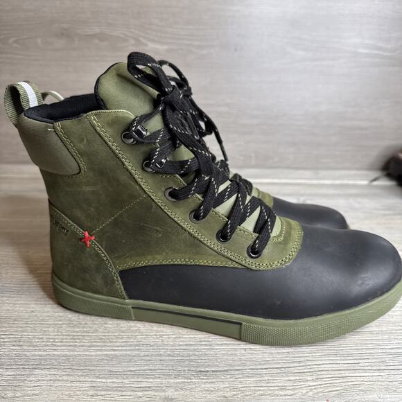 Xtratuf Men\'s Leather Lac Olive Lace Up Shoes LAL300 Sz 12 main image 4